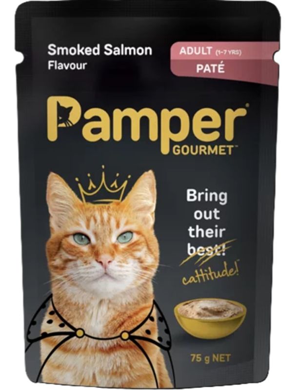 PAMPER GOURMET PATE SALMON ADULT 75G